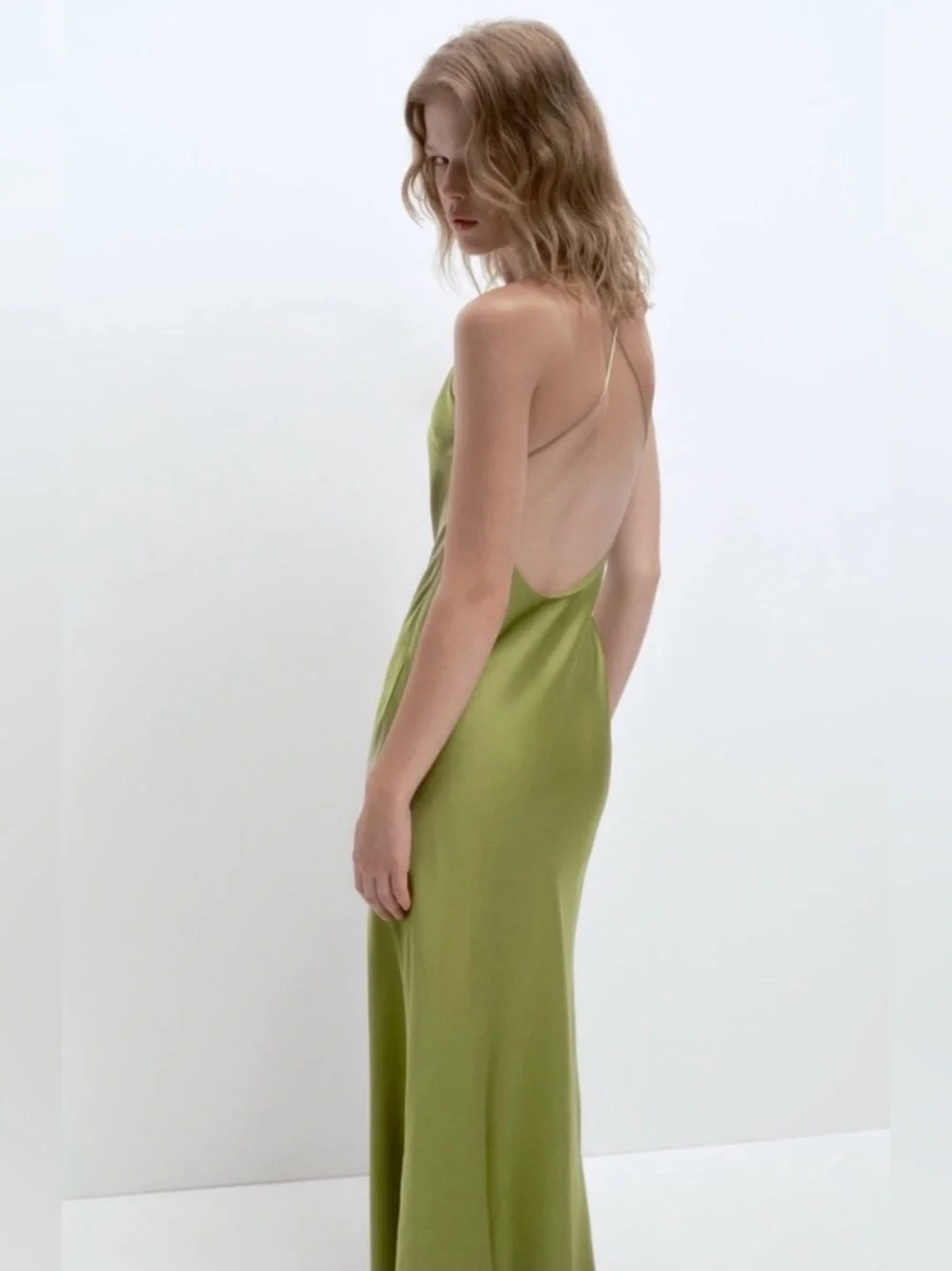 ZARA Satin Slip Dress with Spaghetti Straps NWT M - Picture 10 of 16